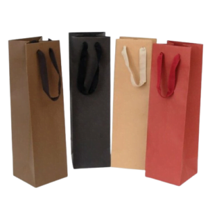 SHOPPER 1 BOTTIGLIA IN CARTA ELEGANTE F.TO 14 X 39cm IN PIU' COLORI