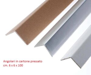 Angolari in cartone pressato cm. 60 x 60 x 1000 - Spessore 5 mm. - CONFEZIONI DA 24 PZ
